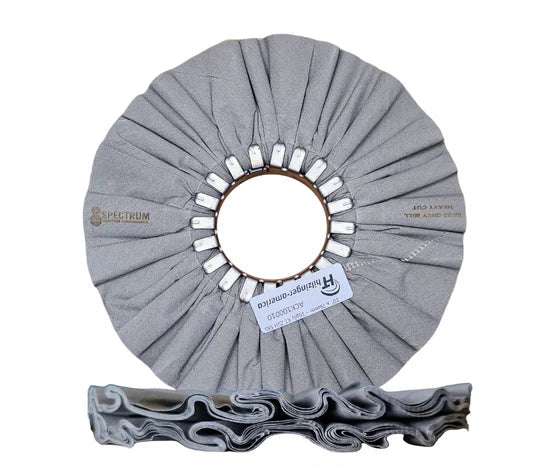 10" x 3" Premium Grey Heavy Cut Airway Buffing Wheel (#5, 16 ply)