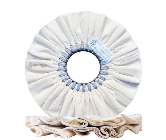 10" x 3" Premium 60/60 Heavy Weight Clear Mill Secondary Cut Airway Buffing Wheel (#4, 16 ply)