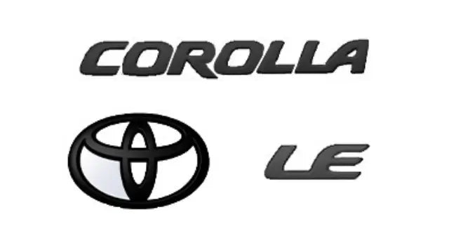 Matte Black emblem Overlays for Corolla  2020+